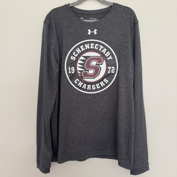 Under Armour Dri Fit 'Schenectady Chargers' Long Sleeve Tee in Gray - Picture 2 of 6